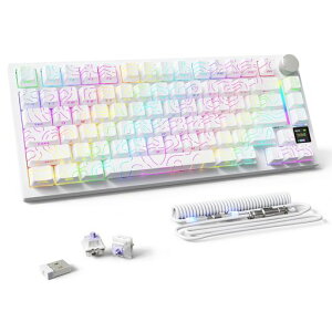 ATTACK SHARK X820ULTRA ���J�j�J���L�[�{�[�h �Q�[�~���O ����Type-C�P�[�u�� �J�X�^�� 75%�z�� LED�f�B�X�v���C