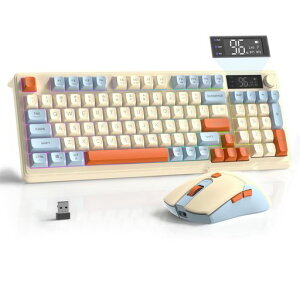 FREEWOLFxZIYOULANG M96 �Q�[�~���O�L�[�{�[�h�}�E�X�Z�b�g2in1 �����u�����L�[�{�[�h ���C�����X2.4G/Bluetooth 2���[�h�ڑ� 94�L�[ �e���L�[RGB�t�� MAC�AWindows�ALinux�Ή� �}���`���f�B�A�m�u