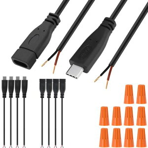 XiatiaosannUSBC�P�[�u��5V�d����TypeC�R�l�N�^���X�I�X�����P�[�u��USBC����[�q2�s���[�d��v���O���C��Arduino�p��LED�p�A4�I�X+4���X�A8��