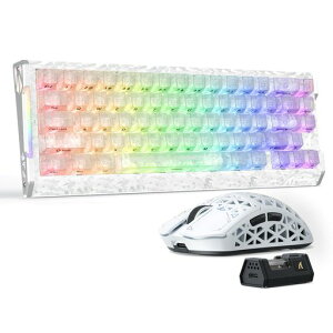 ATTACK SHARK R68HE �L�[�{�[�h�}�E�X�Z�b�g ���s�b�h�g���K�[ 8000Hz �J�[�{���t�@�C�o�[ �y R5Ultra PAW3950MAX 0.125ms��x�� �����}�E�X + R68HE 0.005mmRT���x ���C�X�C�b�`