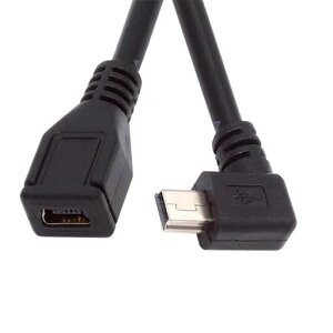 xiwai Mini B USB 5�s�� �I�X-���X �����P�[�u�� �^�C�vB 90�x ���p�x�[�d�R�[�h 30cm GPS�J�����p