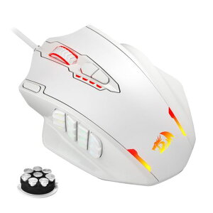 Redragon M908 Impact RGB LED MMO �Q�[�~���O�}�E�X�A12�T�C�h�{�^���A���w���L���G���S�m�~�N�X�}�E�X�A�ő�12,400DPI�A�����x�A18�v���O�����\�}�N���V���[�g�J�b�g�A�R���t�H�[�g�O���b�v�A�c