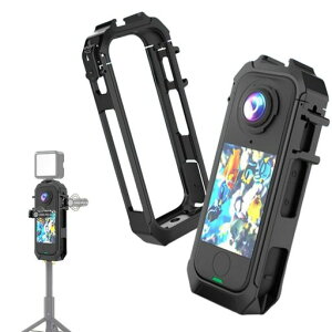 Insta360 X4 Air �Ή� �J���� �g���P�[�W ABS/�A���~�������P�[�W 1/4�̃l�W�� �f���A�� �R�[���h�V���[�}�E���g�t��/�N�C�b�N�����[�X�C���^�[�t�F�[�X�t�� �f��B�e VLOG �r�f�I�p (�A���~�j�E�c