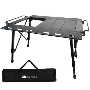 Solotour IGT�e�[�u�� �A�E�g�h�A �e�[�u�� �L�����v �܂��� �A���~ ���߉\ �y�� ��� 30kg�׏d �֗� �o�[�x�L���[ �n�C�L���O �R���p�N�g ���[�ܕt��