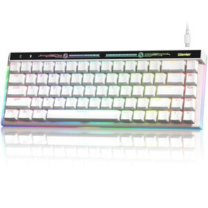 �L�[�{�[�h �L��68�L�[ WOMIER 65%�T�C�Y ���J�j�J���L�[�{�[�h �e���L�[���X �z�b�g�X���b�v�Ή� RGB�o�b�N���C�g�t�� WINDOWS/MAC�ɑΉ��̃Q�[��/�I�t�B�X�p P(VK68 �z���C�g)