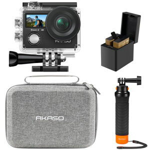 AKASO BRAVE4 �A�N�V�����J���� 4K30FPS �f���A���X�N���[�� EIS��u���␳ 40M�h�� �����J���� HDMI�o�� �A�N�V�����J�� ���^ �t���[�e�B���O�n���h�O���b�v�t��
