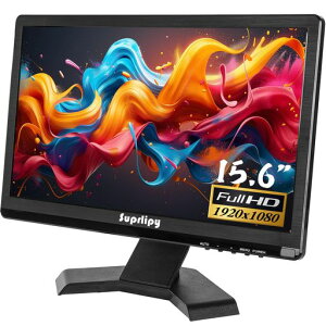 Suprlipy 15.6�C���` FHD ���^IPS���j�^�[ LCD�f�B�X�v���C�X�N���[�� 1920x1080 60Hz 16:9 BNC VGA AV���͕t�� �������E�h�X�s�[�J�[ CCTV�h�ƃJ���� DVR PC �Q�[���@�p