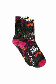 【Desigual/デシグアル】22WALA11 小花柄 ソックス 靴下 ピンクパンサー カラフル フラワー 個性的 原宿系【パッパドゥドゥ】
