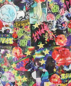 【ScoLar スカラー】142623 アートな花と宇宙柄 2パターンシャツ トップス カジュアル ポップ メルヘン カラフル 原宿系 個性的【パッパドゥドゥ】