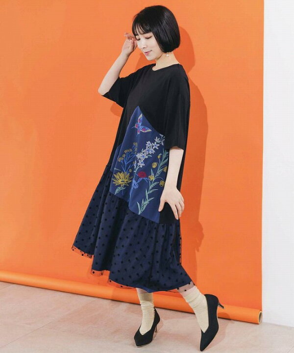 楽天市場】【is ScoLar イズ スカラー】542214 花蝶刺繍×フロッキー 