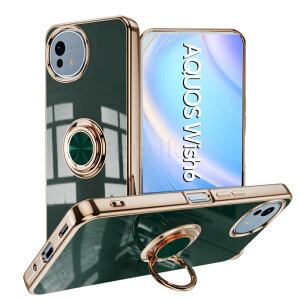 AQUOS wish6 �P�[�X AQUOS R11 �P�[�X aquos wish6 aquos r11 SHARP �V���[�v �A�N�I�X�E�B�b�V��6 �������� �����O�X�^���h ���b�L �N���A�P�[�X �ԍڃz���_�[�Ή� �J�����ی� �ϏՌ� 6�F ���� ���^