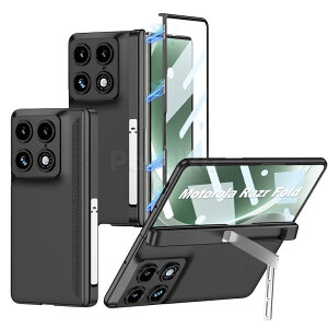 Moto Razr Fold �P�[�X motorola razr fold ���g���[�� ���C�U�[ �t�H�[���h �㎿�f�U�C�� �ی�P�[�X �q���W�ی� �t���J�o�[ �X�^���h�t�� �܂肽���݃P�[�X �t�����g�ی� �J�����ی� �ϏՌ� 3�F ���^