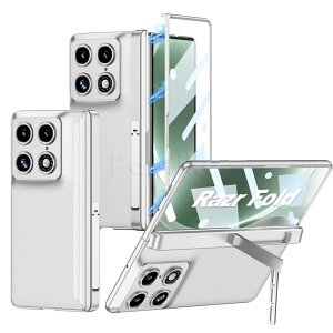 Moto Razr Fold �P�[�X motorola razr fold ���g���[�� ���C�U�[ �t�H�[���h �㎿�f�U�C�� �ی�P�[�X �q���W�ی� �t���J�o�[ �X�^���h�t�� �܂肽���݃P�[�X �t�����g�ی� �J�����ی� �ϏՌ� 3�F ���^