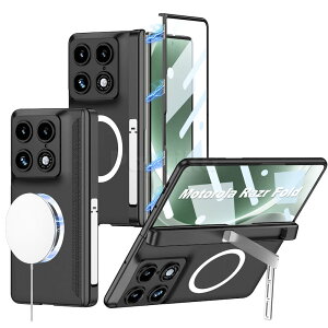 Moto Razr Fold �P�[�X motorola razr fold ���g���[�� ���C�U�[ �t�H�[���h �}�O�l�b�g�Ή� 360�x�S�ʕی� �t���J�o�[ �X�^���h�t�� 180�x 110�x�p�x���� �q���W�ی� �O�ʃt���[���t�� ���C�[�d�Ή� 3�F 