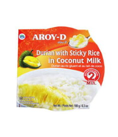 AROY-D ドリアンともち米のデザート180g　Paprika木更津 ★ 電子レンジで解凍してタイの定番デザートをご自宅で簡単に Durian with sticky rice in coconut milk