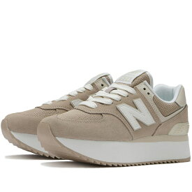 New Balance 574+ ニューバランス レディース 厚底スニーカー ライトブラウン WL574ZSM
