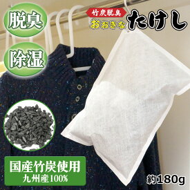 竹炭脱臭 おおきなたけし 約180g｜ 国産竹炭 脱臭 除湿 エコ 靴 靴箱 タンス 衣装ケース 湿気取り におい対策 臭い予防