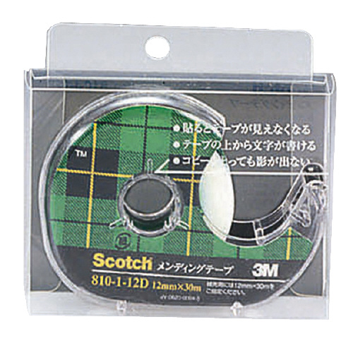 スリーエム ジャパン スコッチ　メンディングテープ　小巻　１２ｍｍ×３０ｍ　ディスペンサー付 810-1-12D