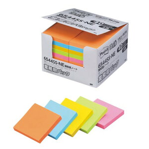 付箋 スリーエム ジャパン ポストイット強粘着ノート 業務用パック 75×75mm 90枚×40 蛍光5色 6544SS-NE