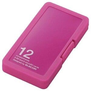 カードケース エレコム SD/microSDカードケース SD6枚+マイクロSD6枚収納ピンク CMC-SDCPP12PN