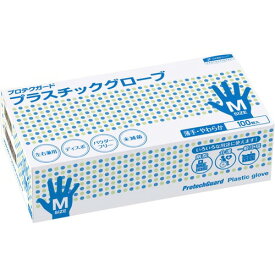 日本製紙クレシア プロテクガード　プラスチックグローブ　使い切り手袋 粉なし 　M　100枚 69250