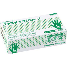日本製紙クレシア プロテクガード　プラスチックグローブ　使い切り手袋 粉なし 　L　100枚 69260