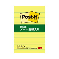 スリーエム ジャパン 再生紙ノート罫線入り　150x100mm　イエロー 660RP-50YN