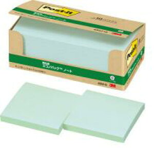 付箋 スリーエム ジャパン ポスト・イット再生紙ノート エコノP 75×75mm 100枚×10 グリーン 6541-G