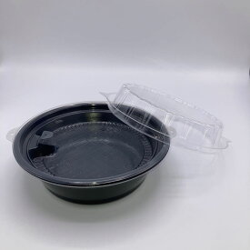 テイクアウト 「小ロット対応商品」DLV麺20(58)本体黒W・中皿・高蓋セット[50枚]　エフピコ　使い捨て デリバリー どんぶり 丼 プラスチック容器 配達 出前 持ち帰り
