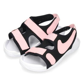 NIKE ナイキ サンダル キッズ ジュニア サンレイ アジャスト 6 ストラップ ブラック/ピンク DX5544-001 面ファスナー 子供靴