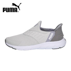 プーマ スニーカー メンズ レディース スリッポン 靴 PUMA ソフトライド フレックス イーズイン ワイド ランニングシューズ 黒 軽量 幅広 309902 ブラック グレー