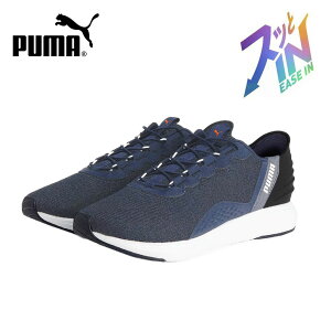 プーマ スニーカー スリッポン メンズ 厚底 ハンズフリー 幅広 軽量 ワイド幅 黒 紺 PUMA ソフトライド クルーズ イーズイン ランニングシューズ ウォーキング 履きやすい 311997