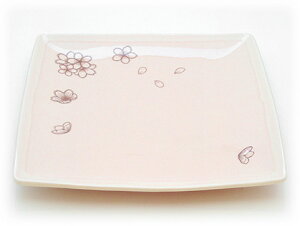 Jenggala WFK P~bN Square Plate (SAKURA COLLECTION) v[g