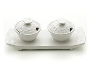 Jenggala WFK P~bN Frangipani Salt & Pepper Dish with Cover 