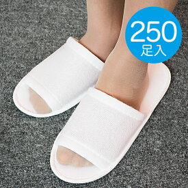 【送料無料】【使い捨てスリッパ】業務用 スムース地スリッパ　ホワイト【250足入】単価62.7円　携帯 アメニティー