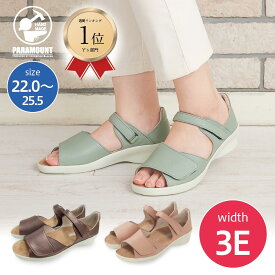 3E幅 かかと付き ローヒール サンダル 返品交換可 ストラップ付き 疲れにくい 歩きやすい 安定感 レディース 婦人 女性 春夏 カジュアル おしゃれ お出かけ クッション性 革靴 ジェノバ CS510 日本製 本革 レザー