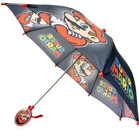 子ども傘 傘 キッズ 子供用 40cm スーパーマリオ マリオ ブラック