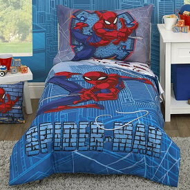 ディズニー スパイダーマン 子供 寝具 4点 セット トドラーベッディング 子ども用 ベッドカバー 掛布団 シーツ 枕カバー