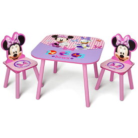デルタ ディズニー ミニーマウス テーブル＆チェア セット 女の子 収納付き 子供家具 学習机 椅子 3点セット Delta