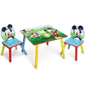 デルタ ディズニー ミッキーマウス テーブル&チェア セット 収納付き 子供家具 学習机 椅子 3点セット Delta