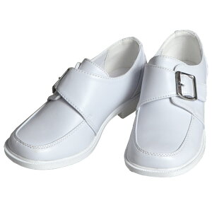 【NEWYEARセール割引商品】フォーマル靴 モンクシューズ 男の子 ホワイト 18.5-23.5cm