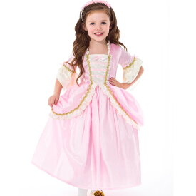 プリンセス ドレス コスチューム コスプレ ピンク パリジャン 女の子 100-125cm ハロウィン コスプレ 衣装 子供