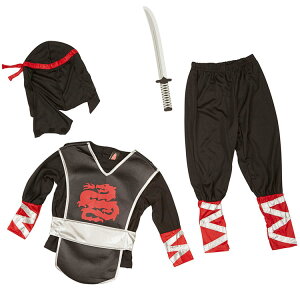 【売切価格】ハロウィン 衣装 子供 忍者 ニンジャ コスチューム コスプレ 3歳 4歳 5歳 6歳 小物付き メリッサ&ダグ