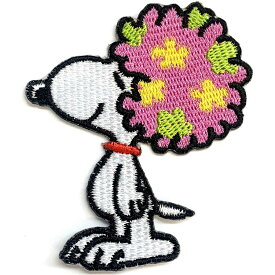 送料無料/ ワッペン スヌーピー アフロ 刺繍 アイロン キャラクター パッチ アップリケ SNOOPY