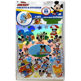 【2/18-23 1:59マデ◆ポイント3倍】送料無料/ ディズニー ミッキーマウス シール 80カット クリエート 3D ステッカー ごほうびシール キラキラ グッズ キャラクター ギフト雑貨