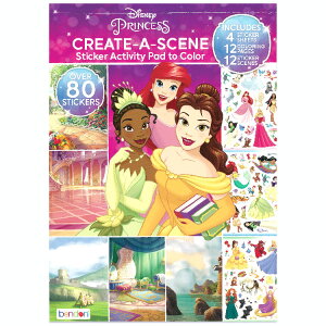 送料無料/ ディズニー プリンセス シールブック 台紙付き ぬりえ ステッカーブック 貼って剥がせる シール 本 キャラクター ギフト雑貨 Princess