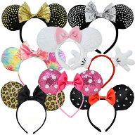 送料無料/ ディズニー ヘッドバンド ミニー ミッキー 耳 カチューシャ ハロウィン イヤー ヘアバンド 子…