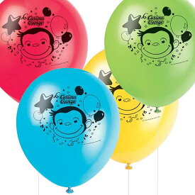 送料無料/ 風船 8個セット おさるのジョージ パーティグッズ 誕生日 室内装飾 キャラクター風船