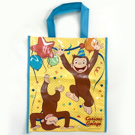 送料無料/ トートバッグ おさるのジョージ パーティグッズ 誕生日 ビニールバッグ ショッピングバッグ キャラクター