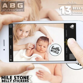【1月20日限定◆ポイント3倍】送料無料/ マイルストーン ベリー ステッカー ブラック/ホワイト 12ヶ月 数字 フォト ナンバー 13枚入り ABG